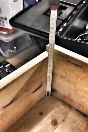 Höhe der Schublade vermessen