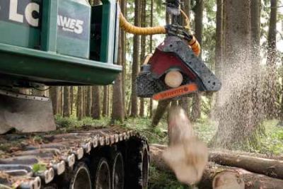 Bodenschonende Holzernte mit Raupenharvester